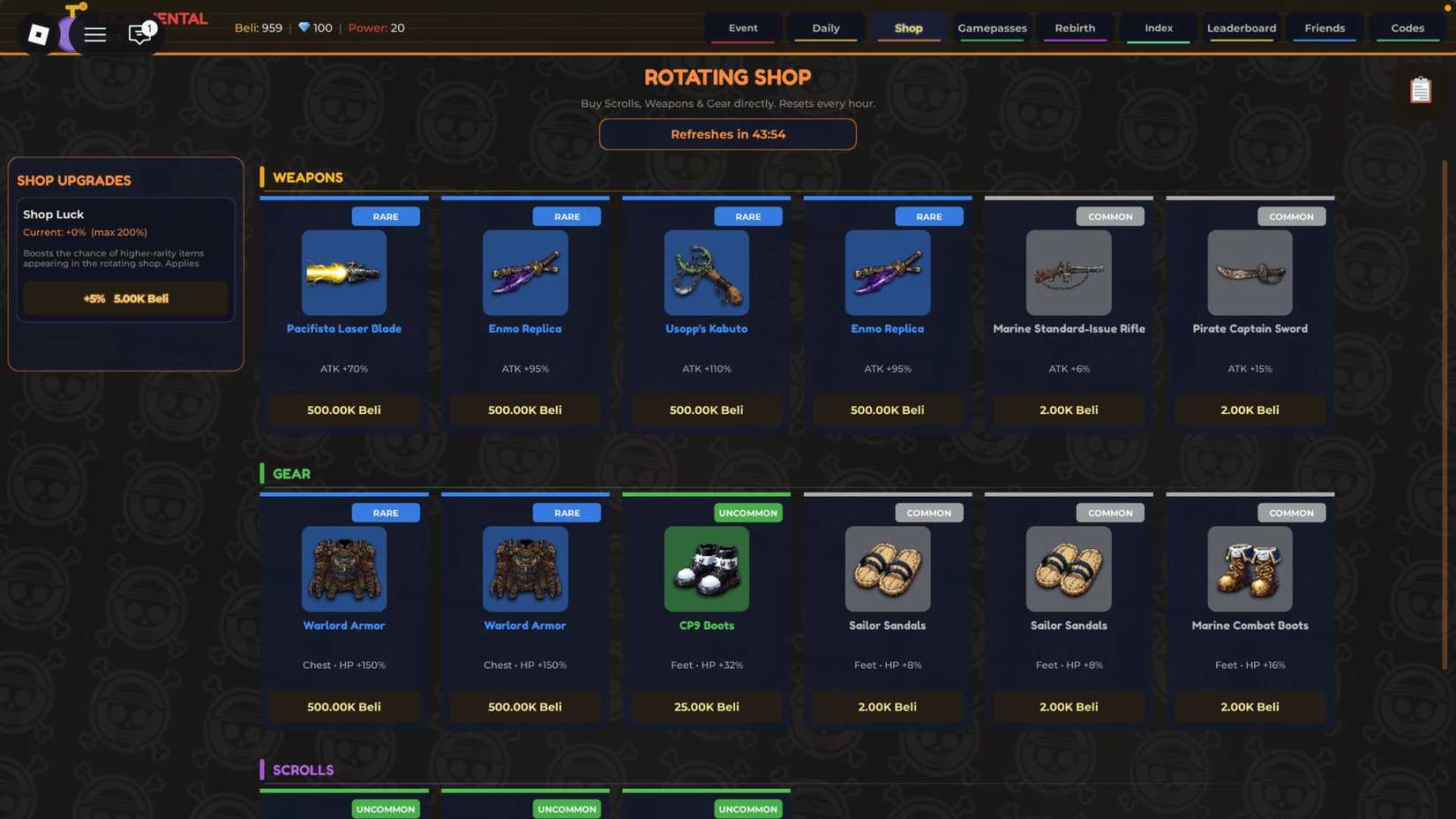 Incremental piece shop