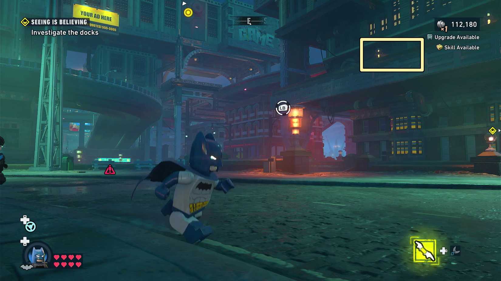 Second-floor balcony with Bat-Symbol 3 in Old Gotham North
