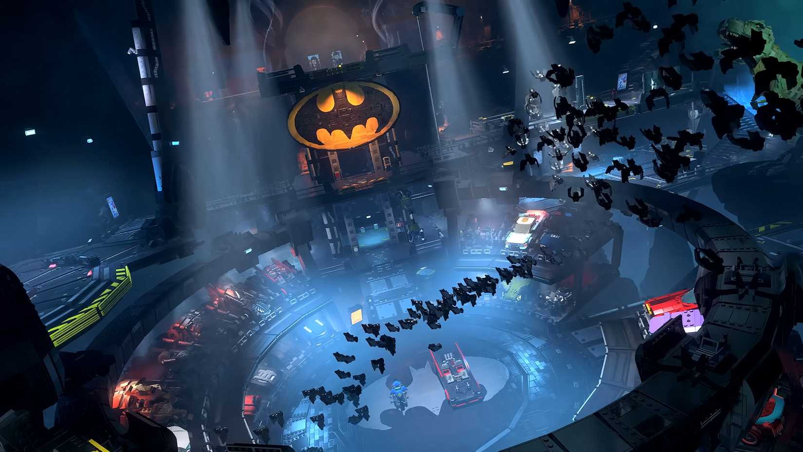 LEGO Batman Legacy of the Dark Knight Batcave showing the garage from above