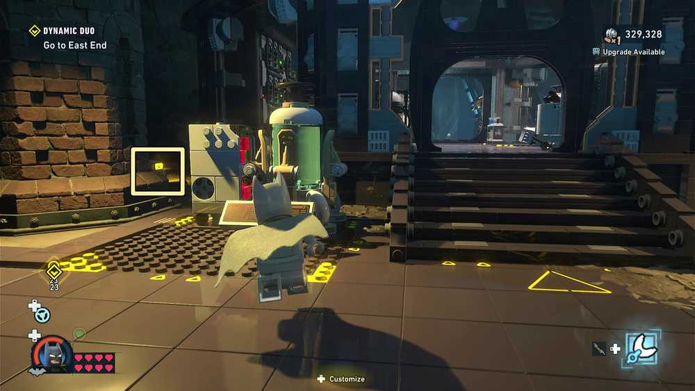 Localiza&ccedil;&atilde;o da WayneTech Cache 7 perto do Laborat&oacute;rio de Ci&ecirc;ncia em LEGO Batman Legacy of the Dark Knight