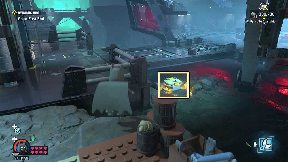 Localiza&ccedil;&atilde;o da WayneTech Cache 9 sob a ponte da Garagem em LEGO Batman Legacy of the Dark Knight