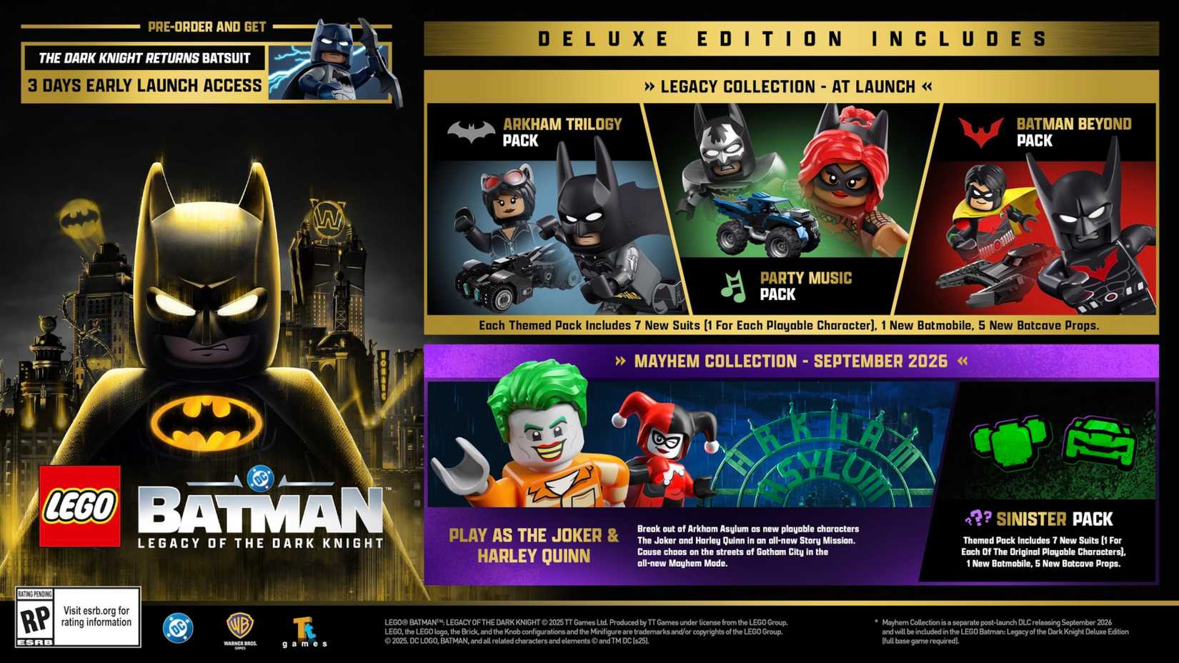 LEGO Batman Legacy of the Dark Knight Deluxe Edition Bonuses and Included Content