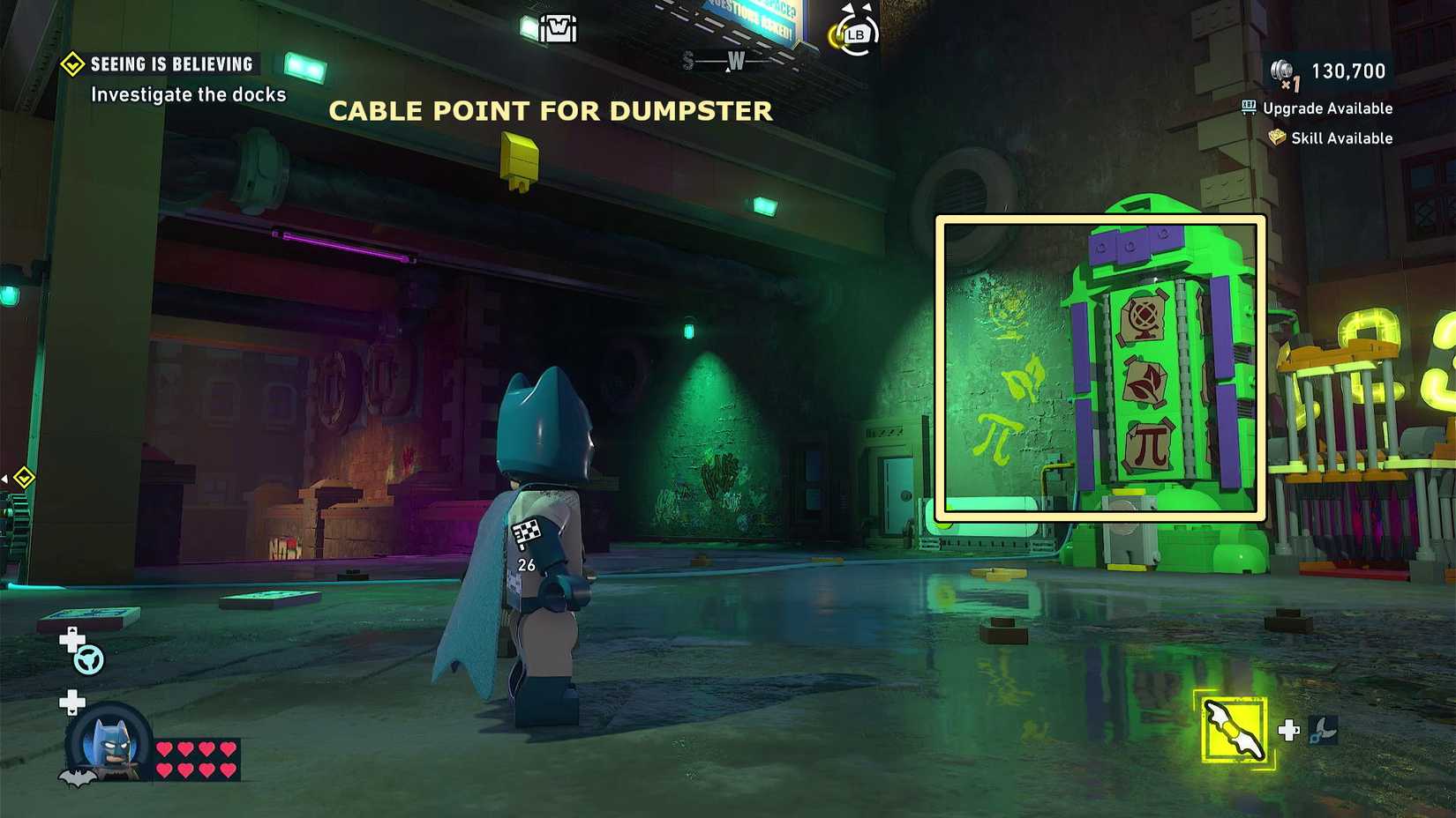Solved Mysterious Puzzle symbols in East End Amusement Mile in LEGO Batman Legacy of the Dark Knight