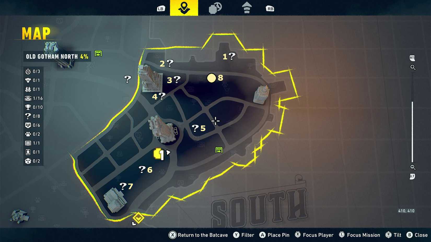 Old Gotham North Riddler Puzzle map in LEGO Batman Legacy of the Dark Knight