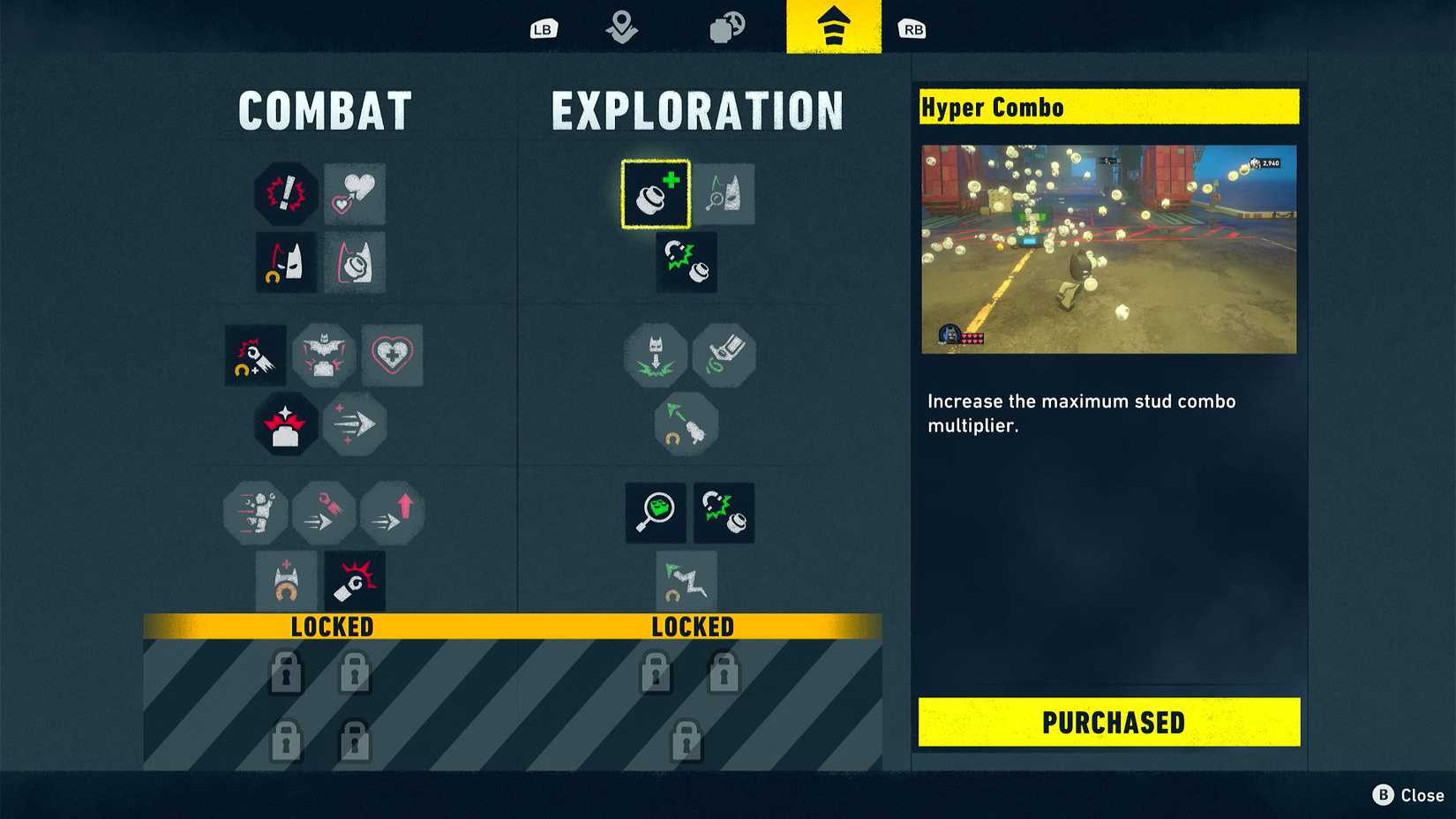 Alt: Improved the Stud multiplier in the LEGO Batman Legacy of the Dark Knight skill tree