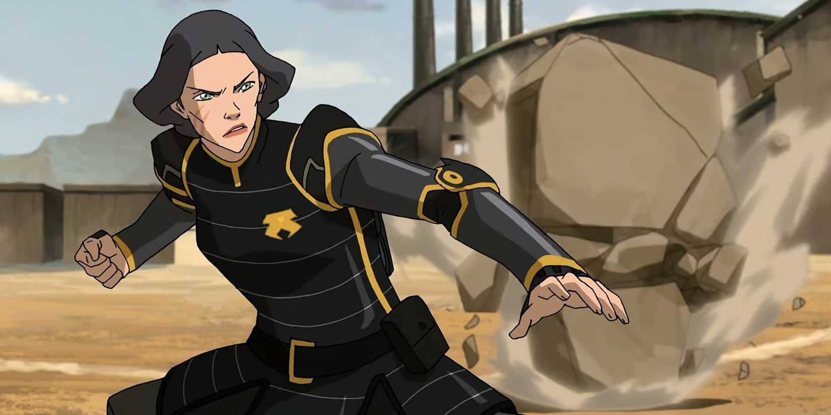 Lin Beifong fights outdoors during the day.