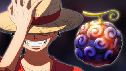 An image of One Piece hero Monkey D. Luffy next to his Gomu Gomu no Mi