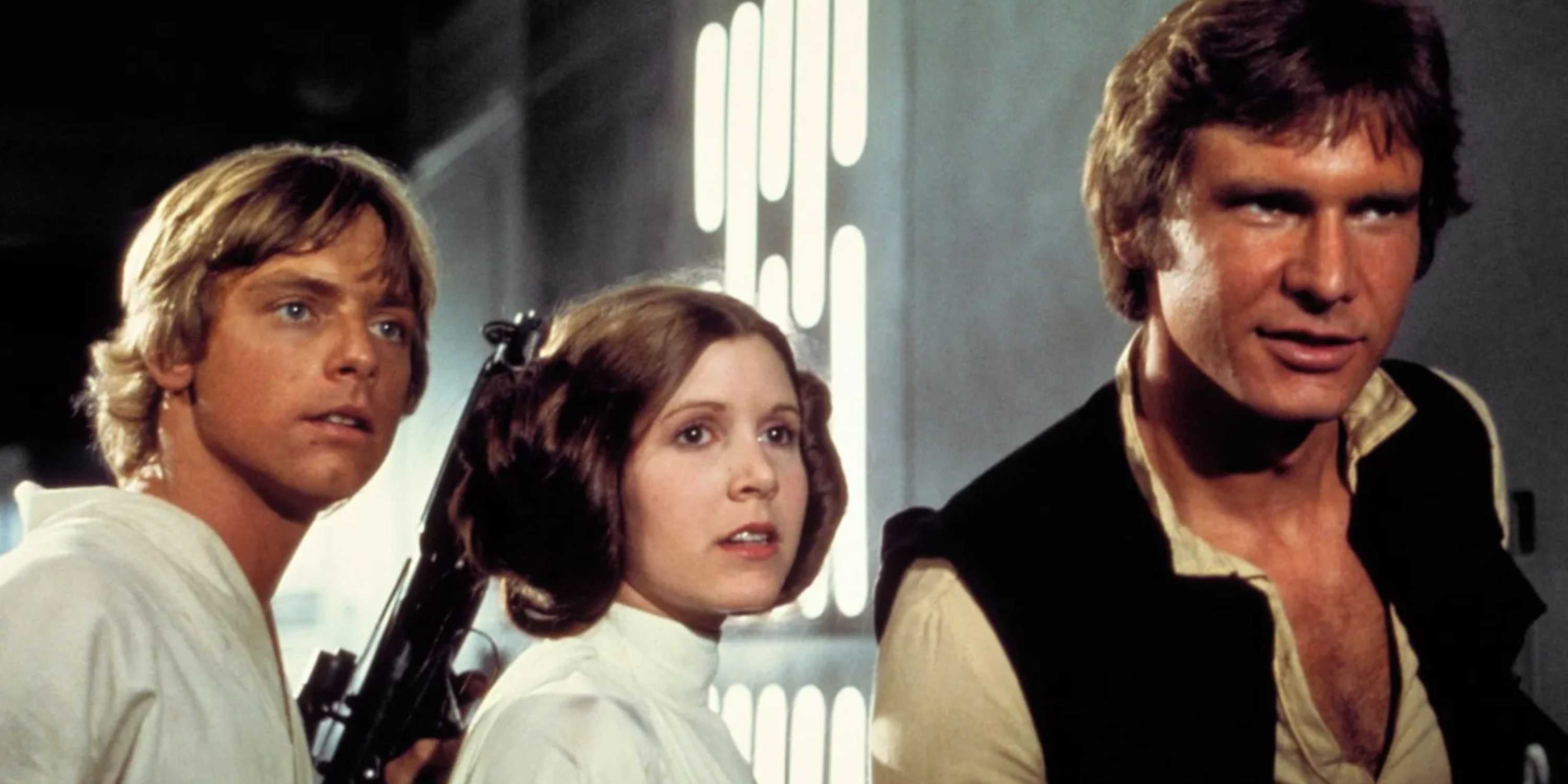 Luke Skywalker, Princess Leia, and Han Solo in Star Wars