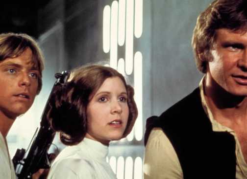 Luke Skywalker, Princess Leia, and Han Solo in Star Wars
