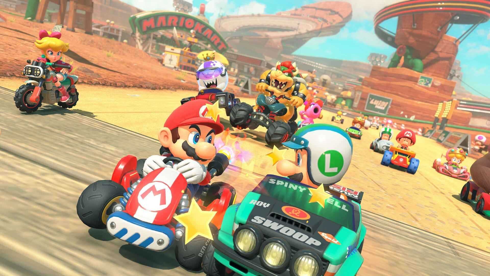 Mario Kart World Face Off Luigi versus Mario