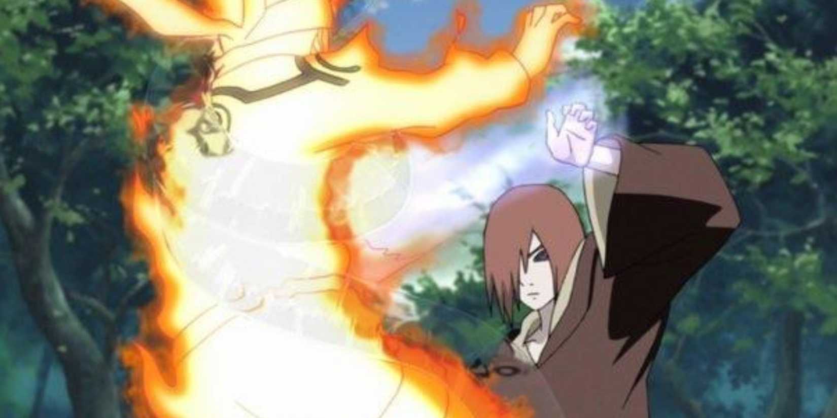 Nagato tries to extract Naruto's soul during the Fourth Great Ninja War in Naruto: Shippuden.