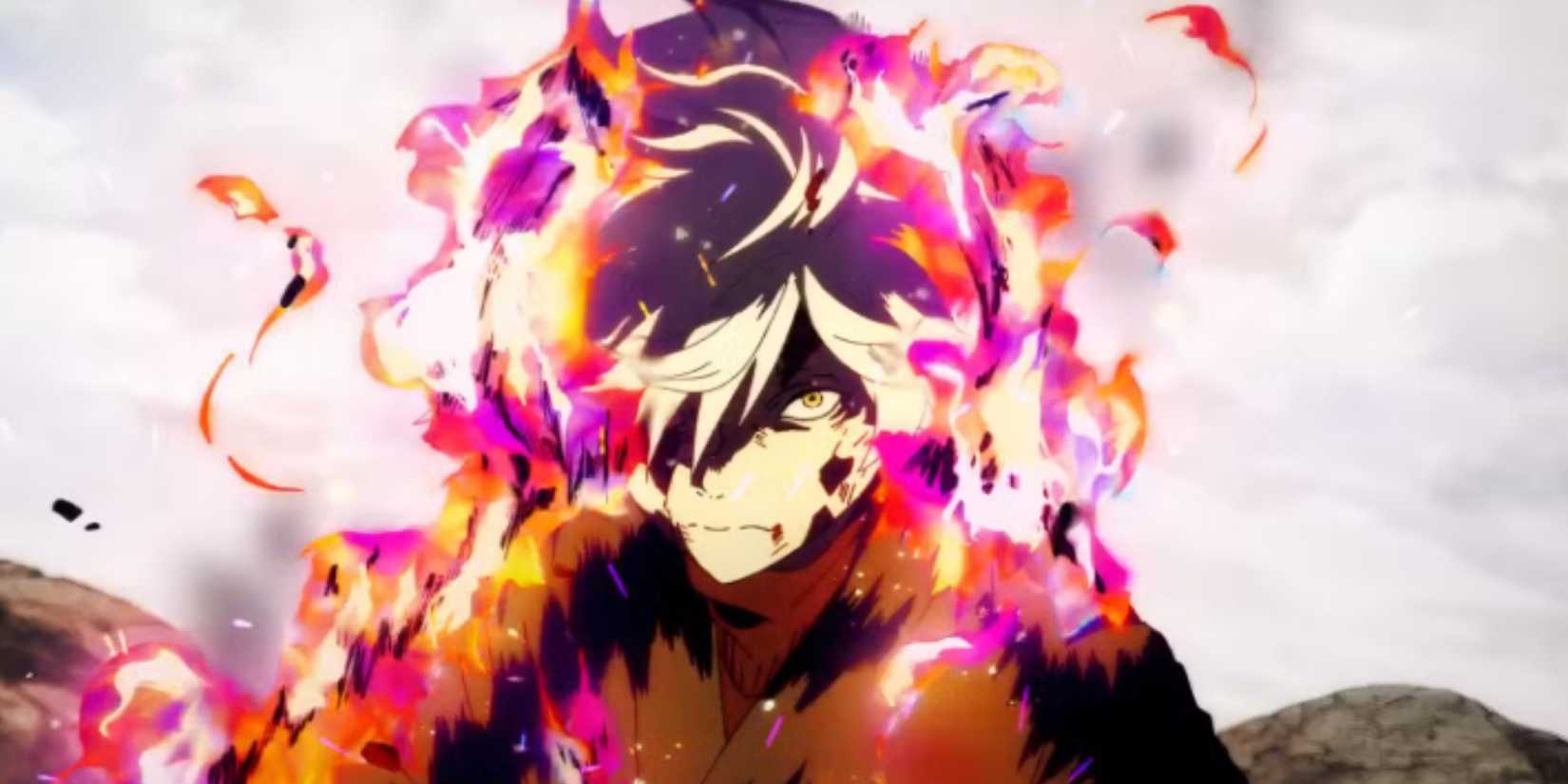 Gabimaru the Hollow uses his fiery ninjutsu in Hell's Paradise