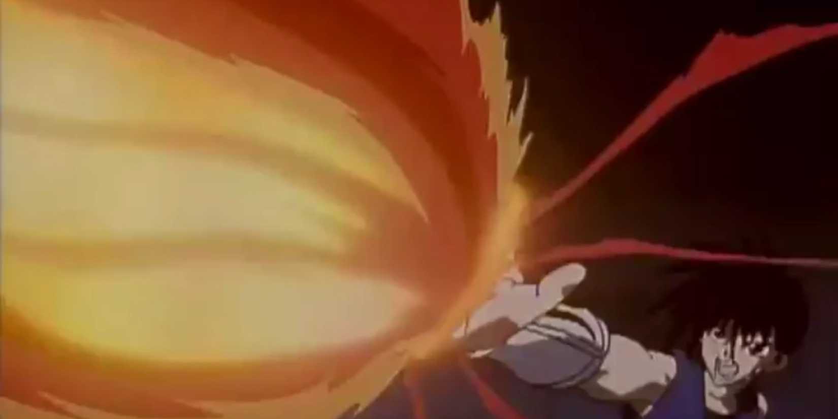 Recca unleashes a fire attack in Flame of Recca