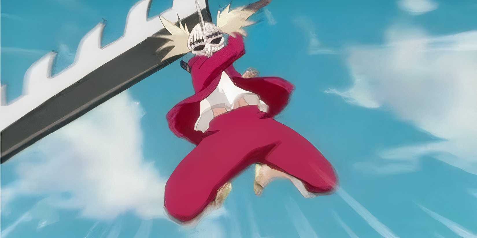 Hiyori attacks Harribel with her Shikai, Kubikiri Orochi in Bleach.