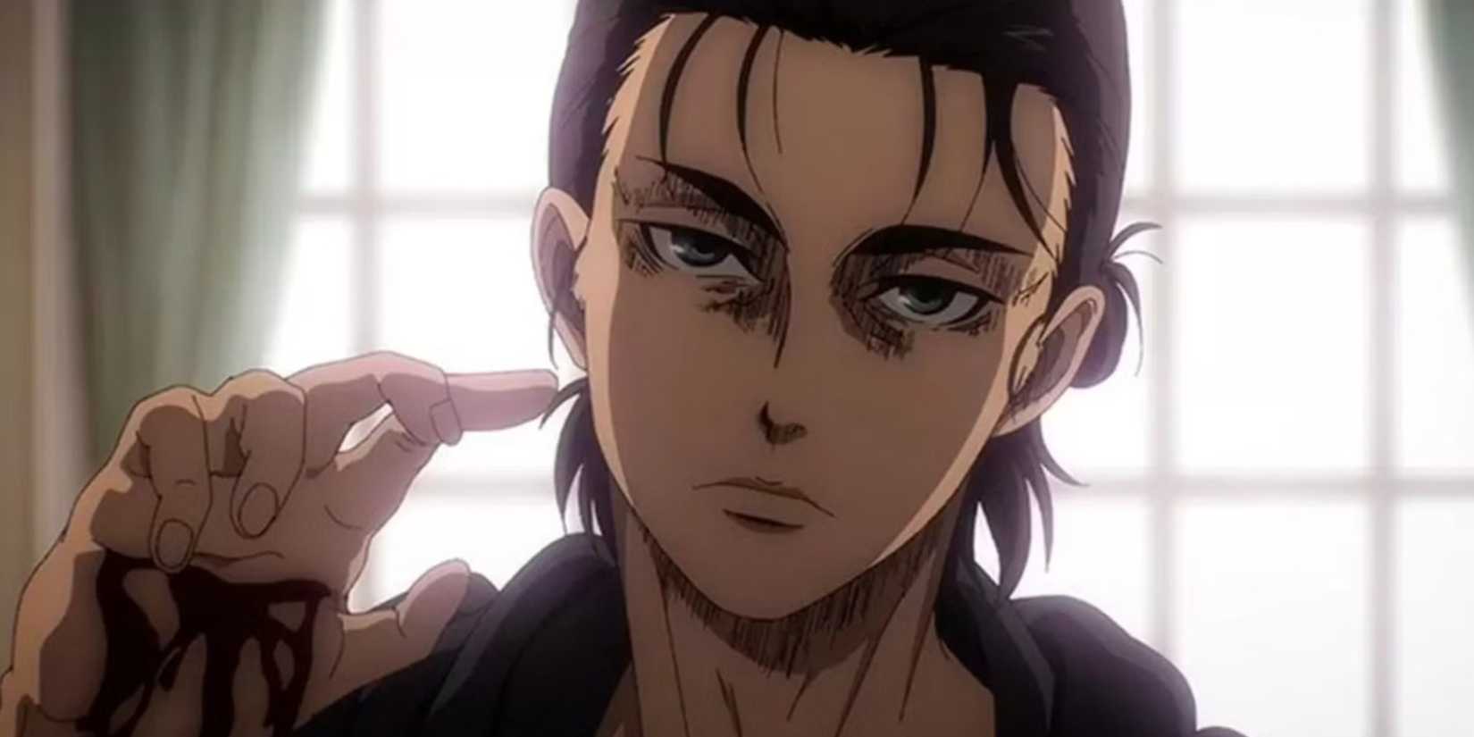 Eren Showing His Cut Hand To Armin & Mikasa
