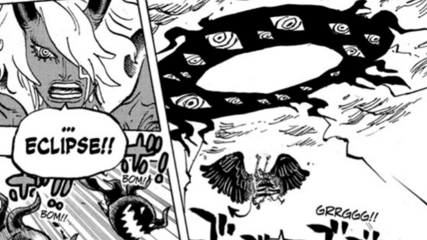 Image of Nerona Imu utilizing the power of his Akuma no Mi ring of black flames to use a technique called Rising Eclipse