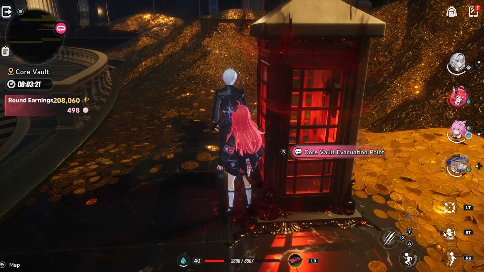 neverness-to-everness-how-reach-mammon-pink-paw-heist-enter-open-core-vault - submit-item-orange-card-yellow-gold-cube-how-get-item-key - mammon evacuation point