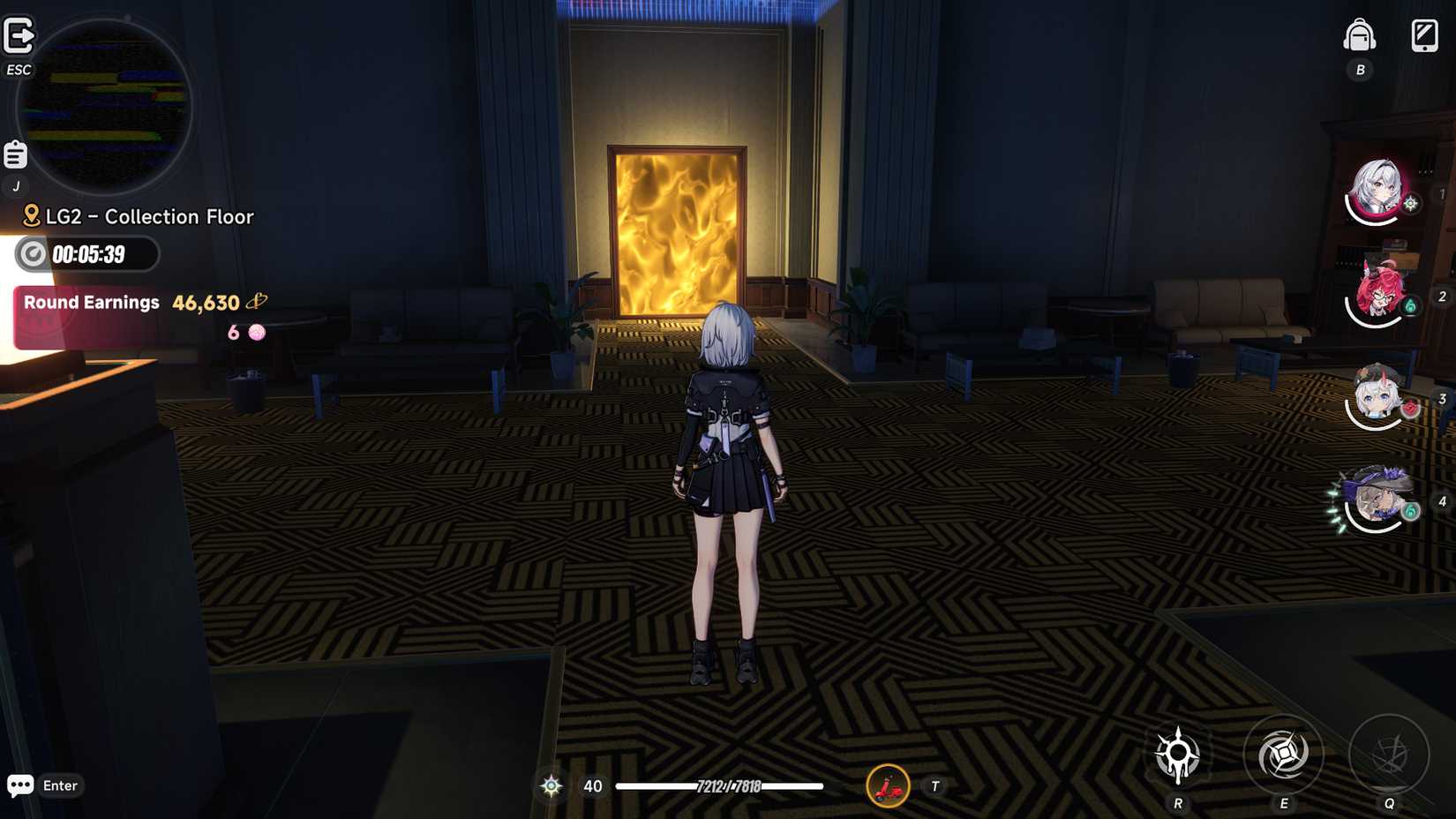 neverness-to-everness-how-reach-mammon-pink-paw-heist-enter-open-core-vault - submit-item-orange-card-yellow-gold-cube-how-get-item-key - stairs