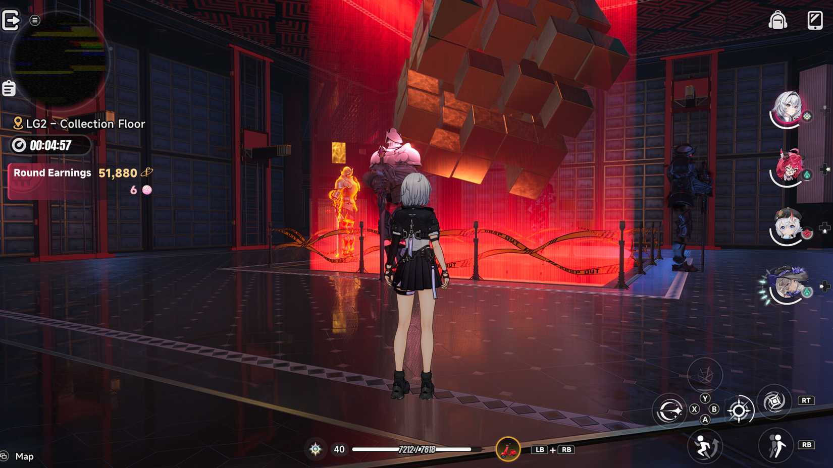 neverness-to-everness-how-reach-mammon-pink-paw-heist-enter-open-core-vault - submit-item-orange-card-yellow-gold-cube-how-get-item-key - step 11 cube