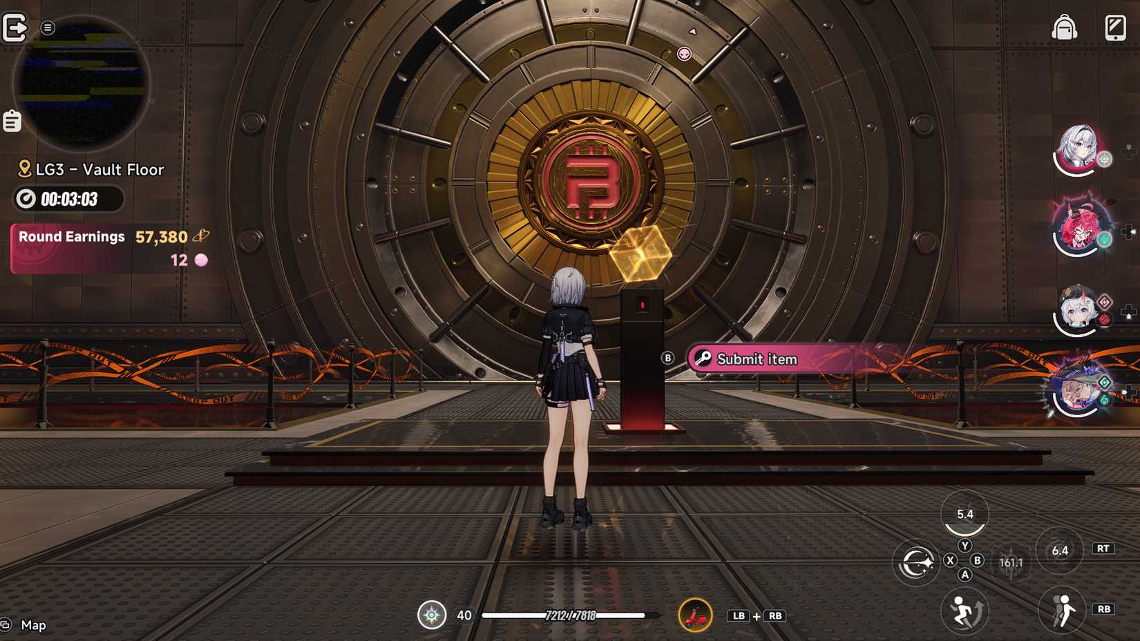 neverness-to-everness-how-reach-mammon-pink-paw-heist-enter-open-core-vault - submit-item-orange-card-yellow-gold-cube-how-get-item-key - step 15 submit item