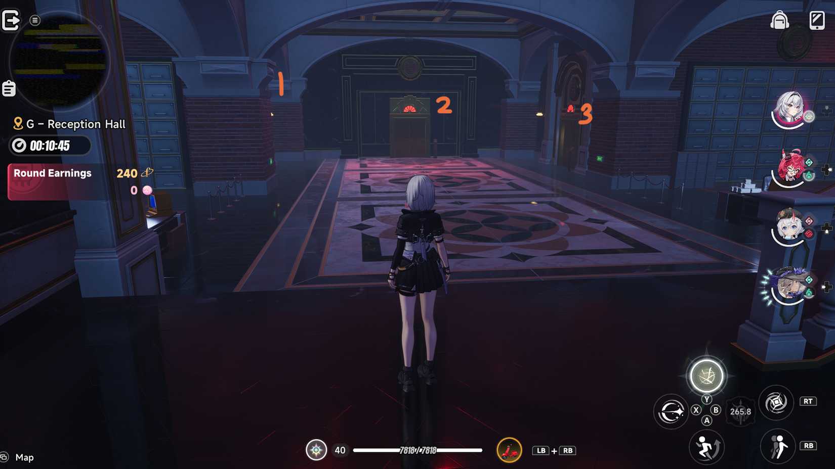 neverness-to-everness-how-reach-mammon-pink-paw-heist-enter-open-core-vault - submit-item-orange-card-yellow-gold-cube-how-get-item-key - step 4 elevator reception hall