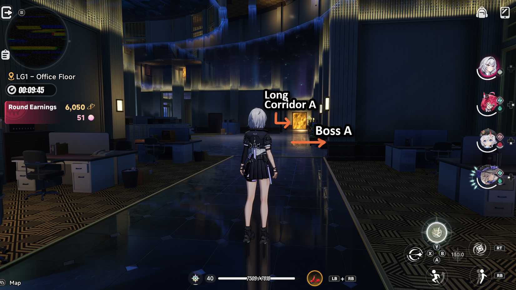 neverness-to-everness-how-reach-mammon-pink-paw-heist-enter-open-core-vault - submit-item-orange-card-yellow-gold-cube-how-get-item-key - step 8 route a