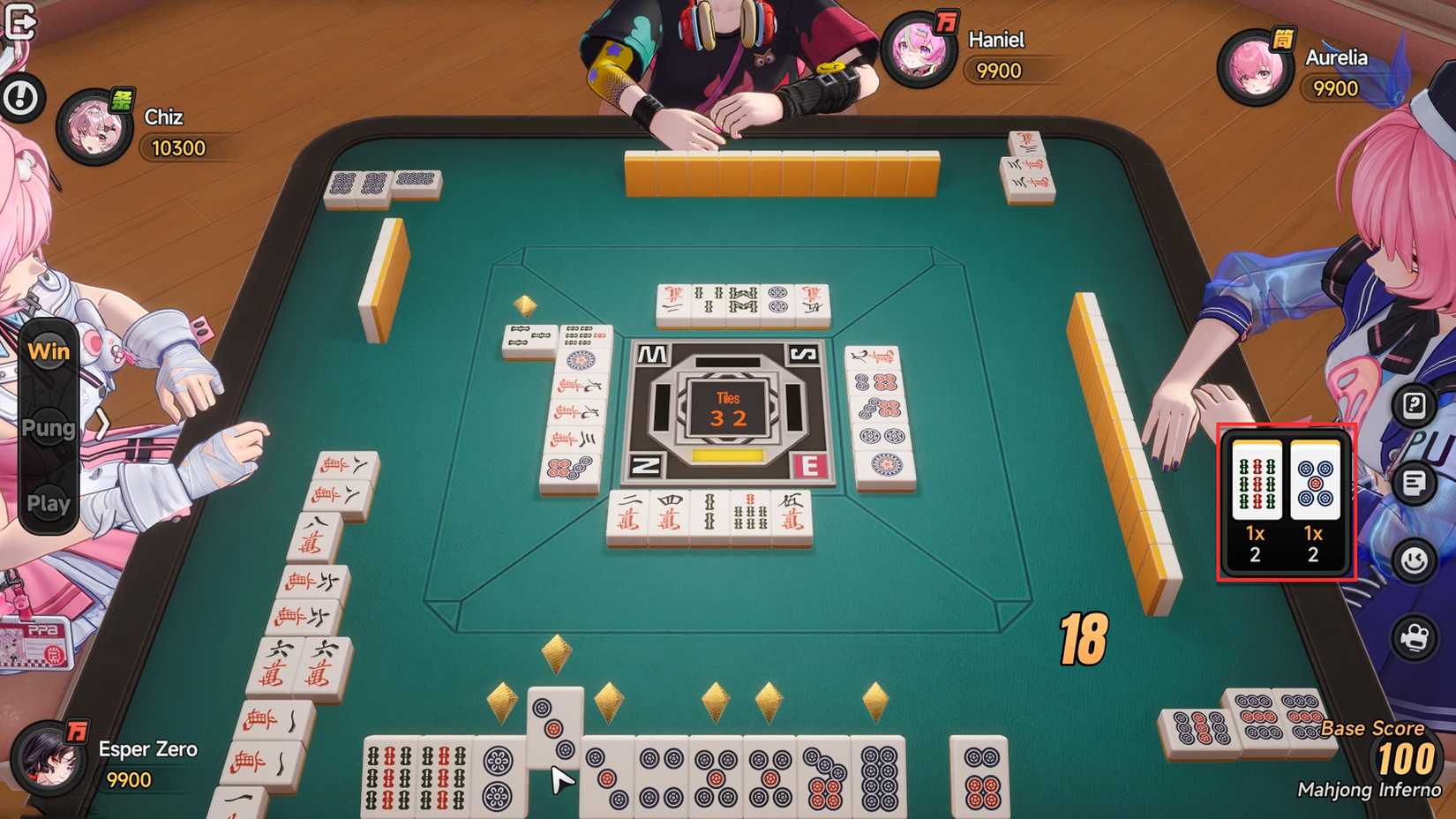neverness-to-everness-nte-how-play-mahjong-little-sparrow-rule-win-pung-kong - multi win hand example 1