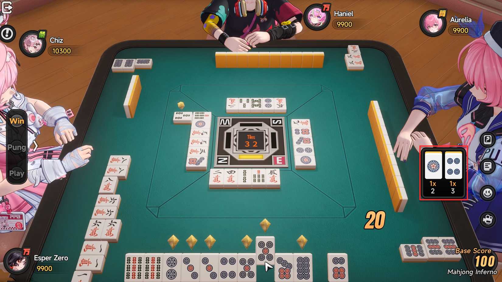 neverness-to-everness-nte-how-play-mahjong-little-sparrow-rule-win-pung-kong - multi win hand example 3