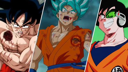 PIccolo shoots Goku, Sorbet shoots Goku and Ginyu-Goku