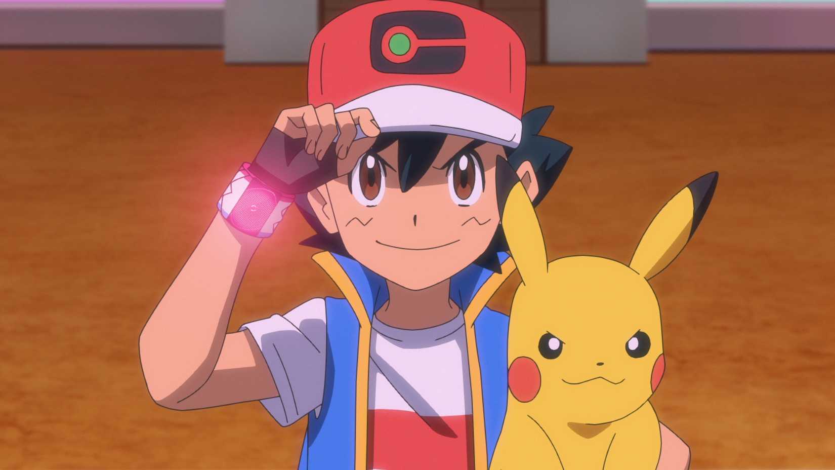 Pokemon Ash and Pikachu anime image looking intimidating