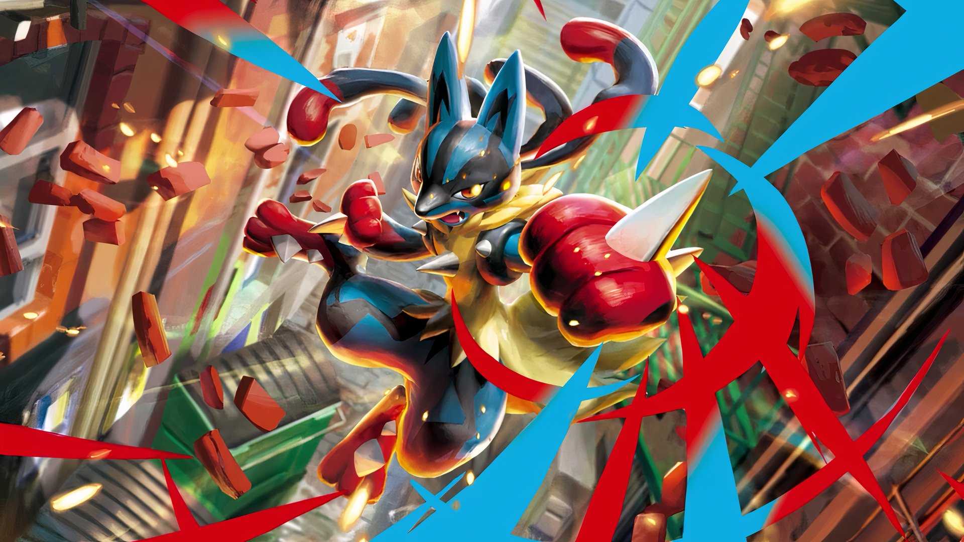 Mega Lucario ex from the Pokemon TCG
