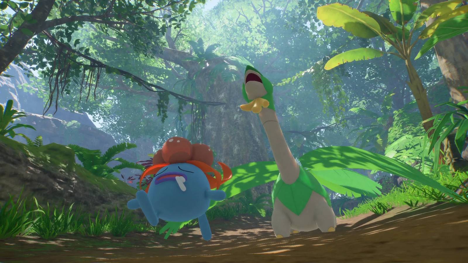 Gloom and Tropius in Pokemon Winds and Waves