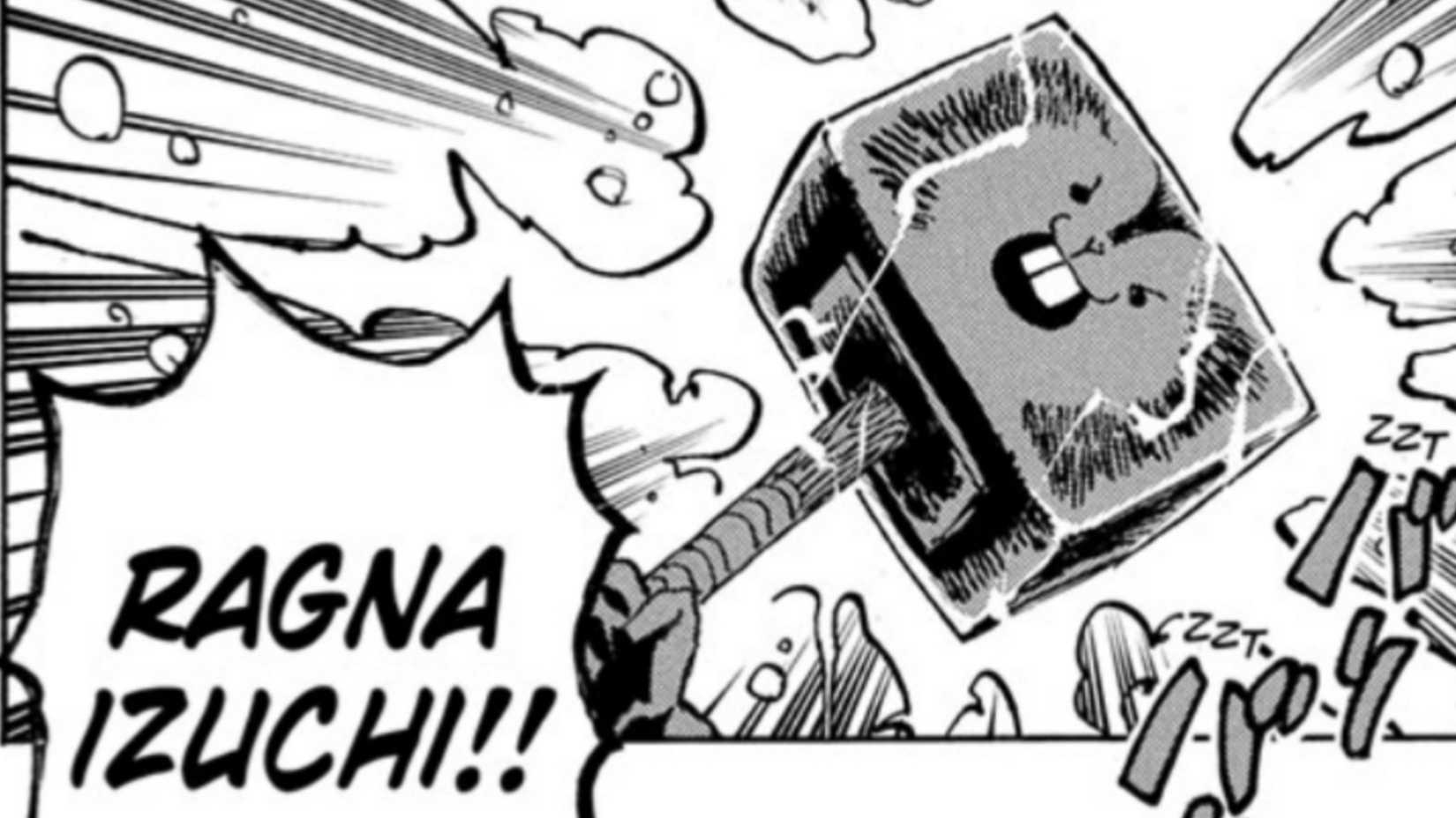 Image of Ragnir using an attack called Ragnaizuchi from One Piece Chapter 1181
