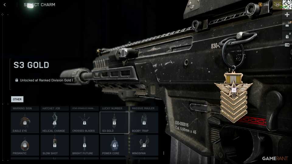 S3 Gold Weapon Charm - Battlefield REDSEC