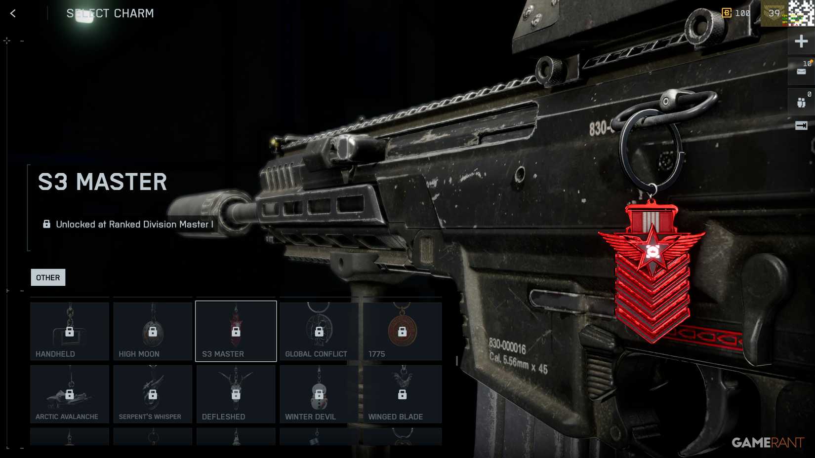 S3 Master Weapon Charm - Battlefield REDSEC