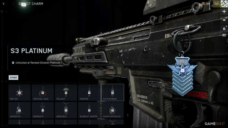 S3 Platinum Weapon Charm - Battlefield REDSEC