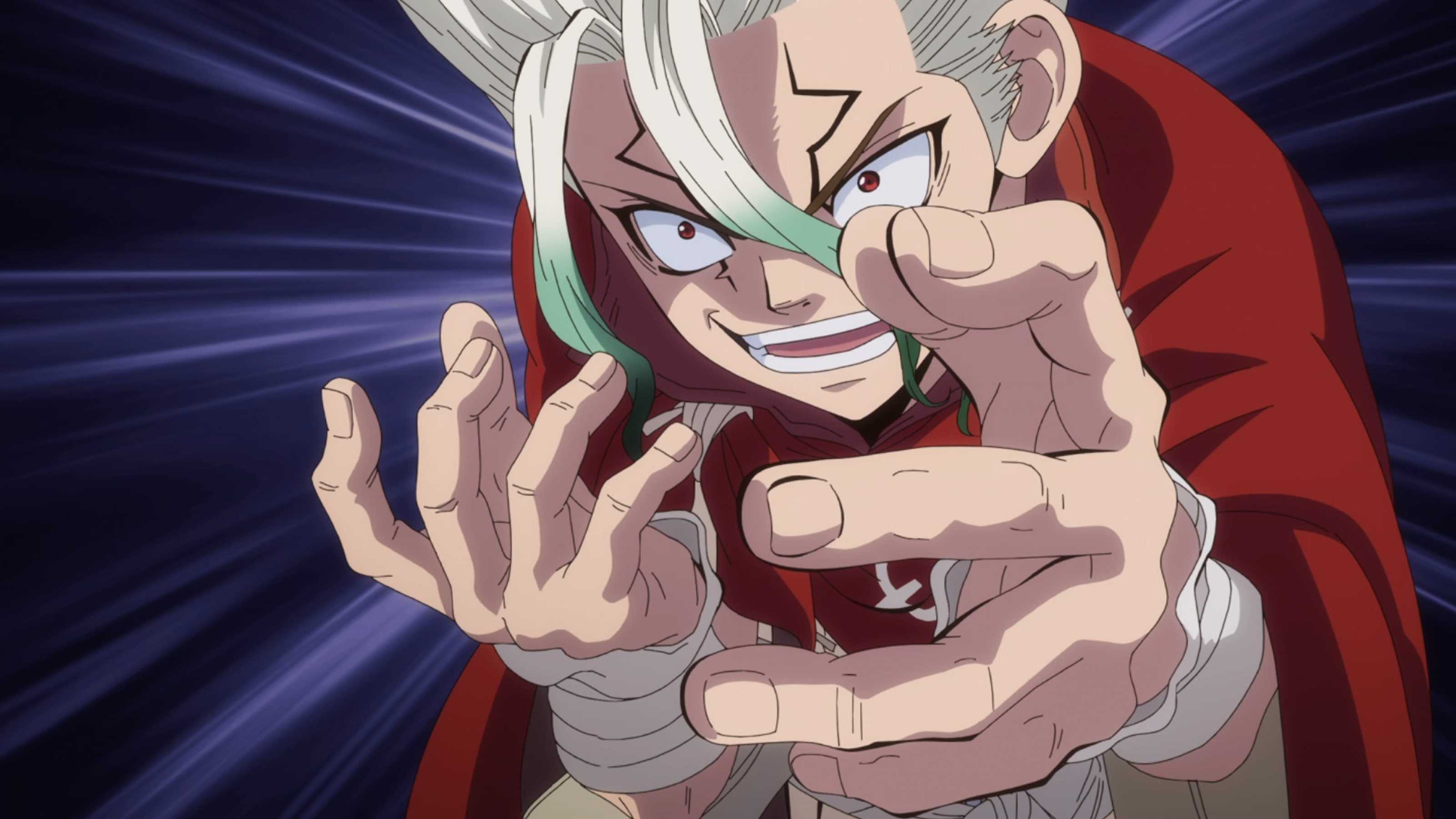 Senku Ishigami is speaking with gusto.