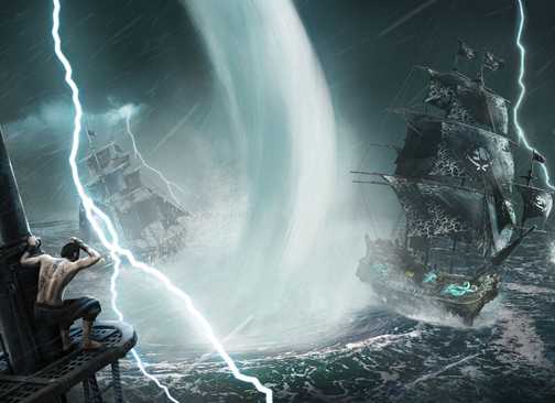 Ships sailing in a storm in Skull And Bones (2024)