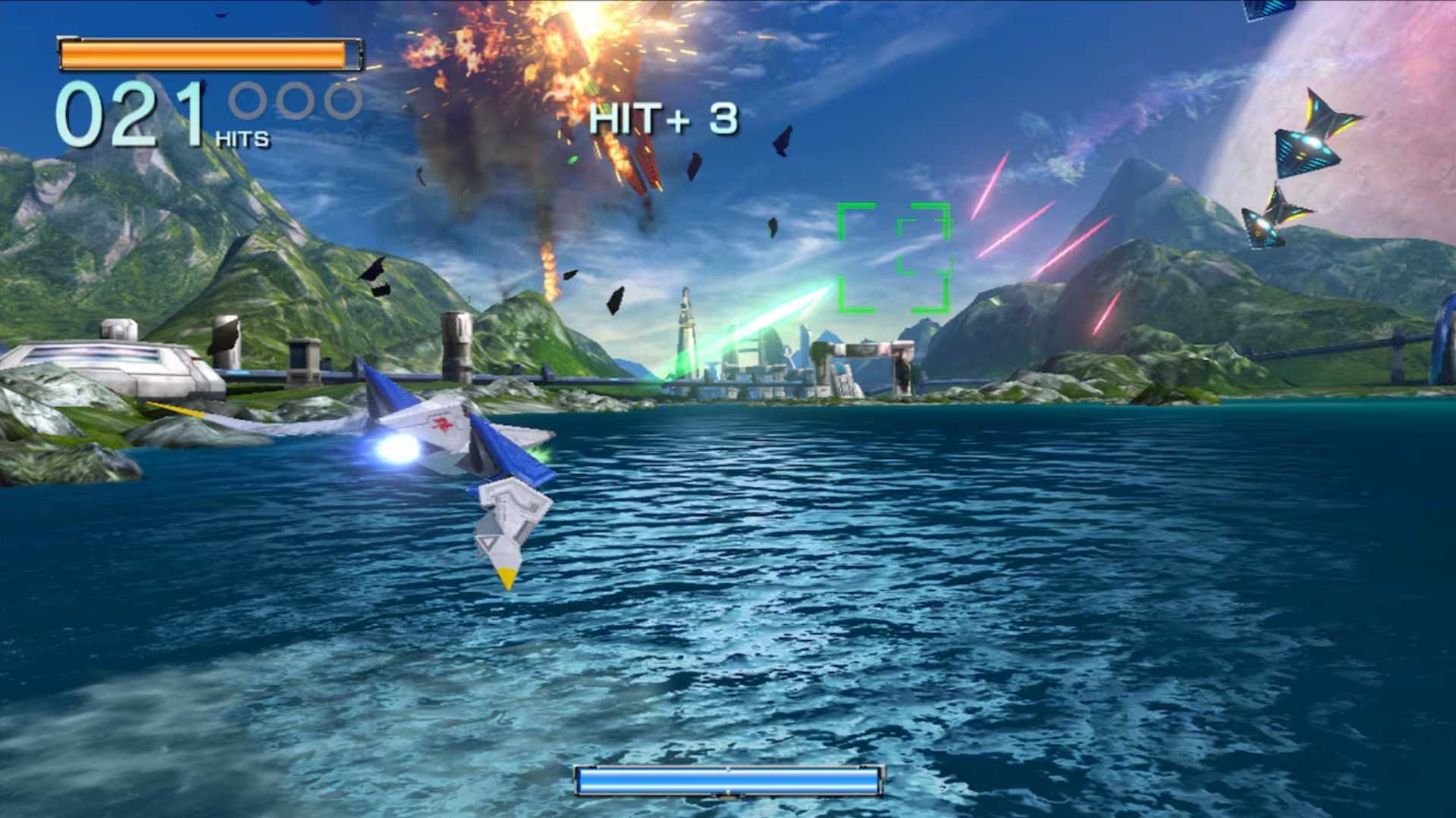 Menembak musuh di Star Fox Zero (2016)