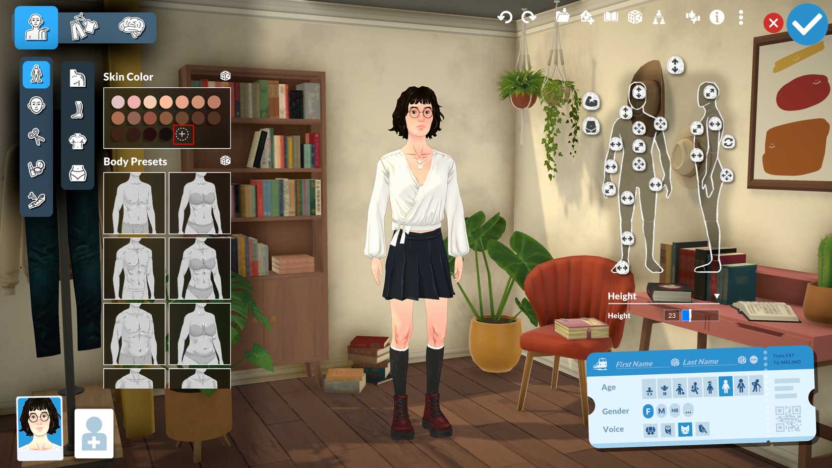 skin tone customisation in paralives
