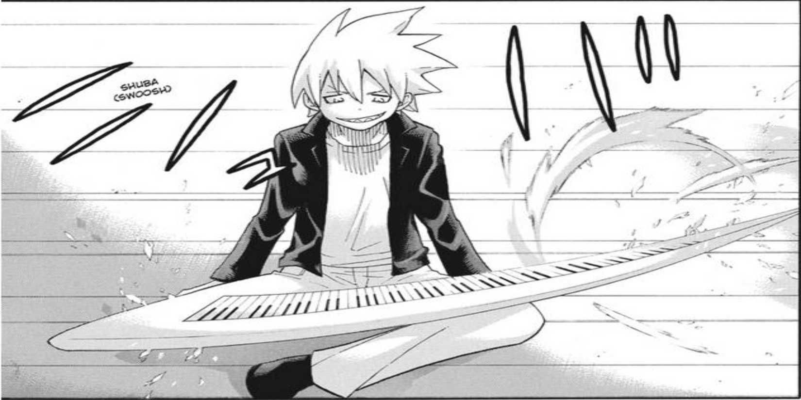 Soul Eater Soul Evans Partially Transformed into Keyboard Scythe Manga Chapter 113