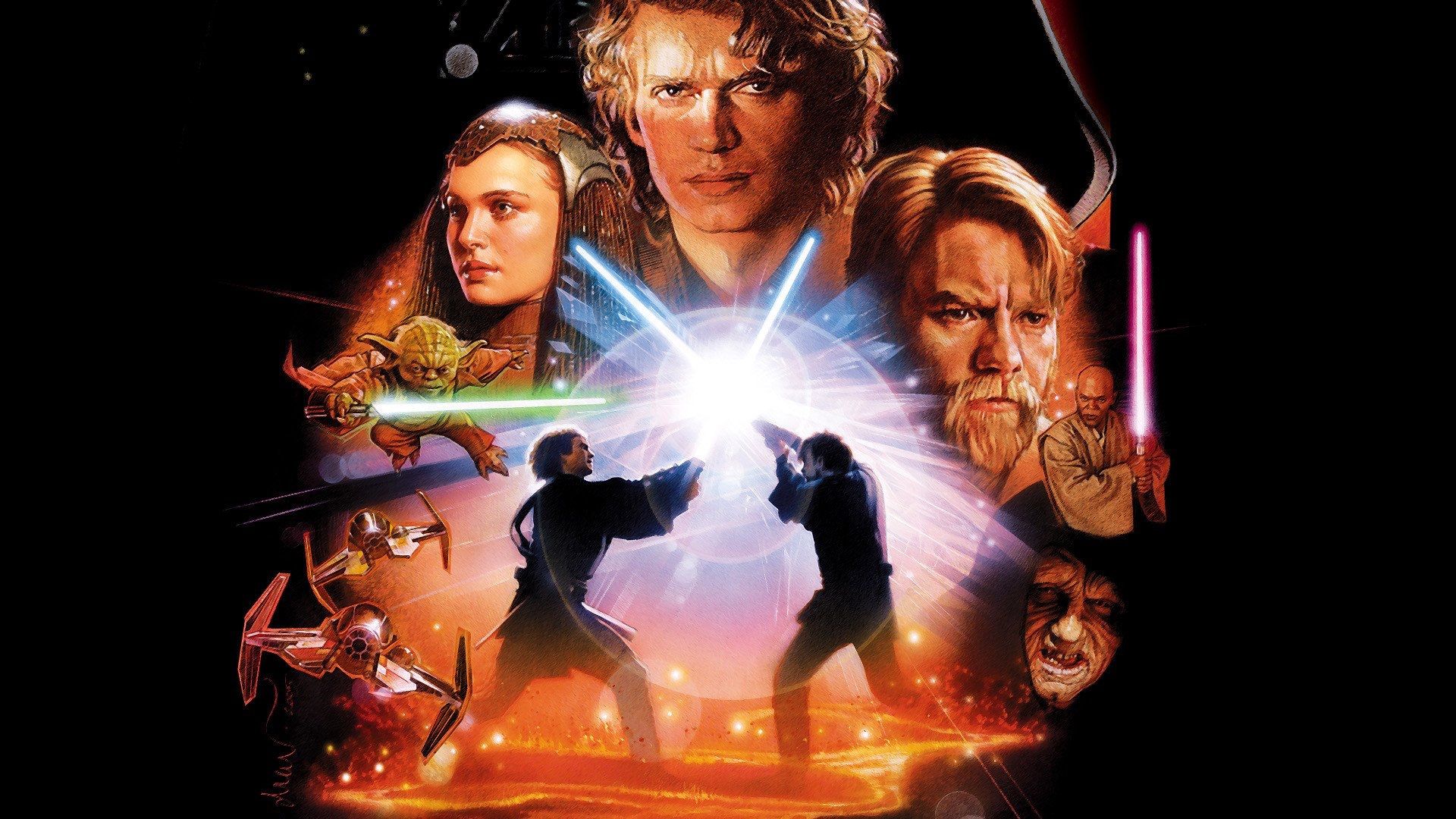 Star Wars Revenge of the Sith poster, Anakin and Obi-Wan fight