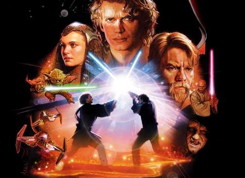 Star Wars Revenge of the Sith poster, Anakin and Obi-Wan fight