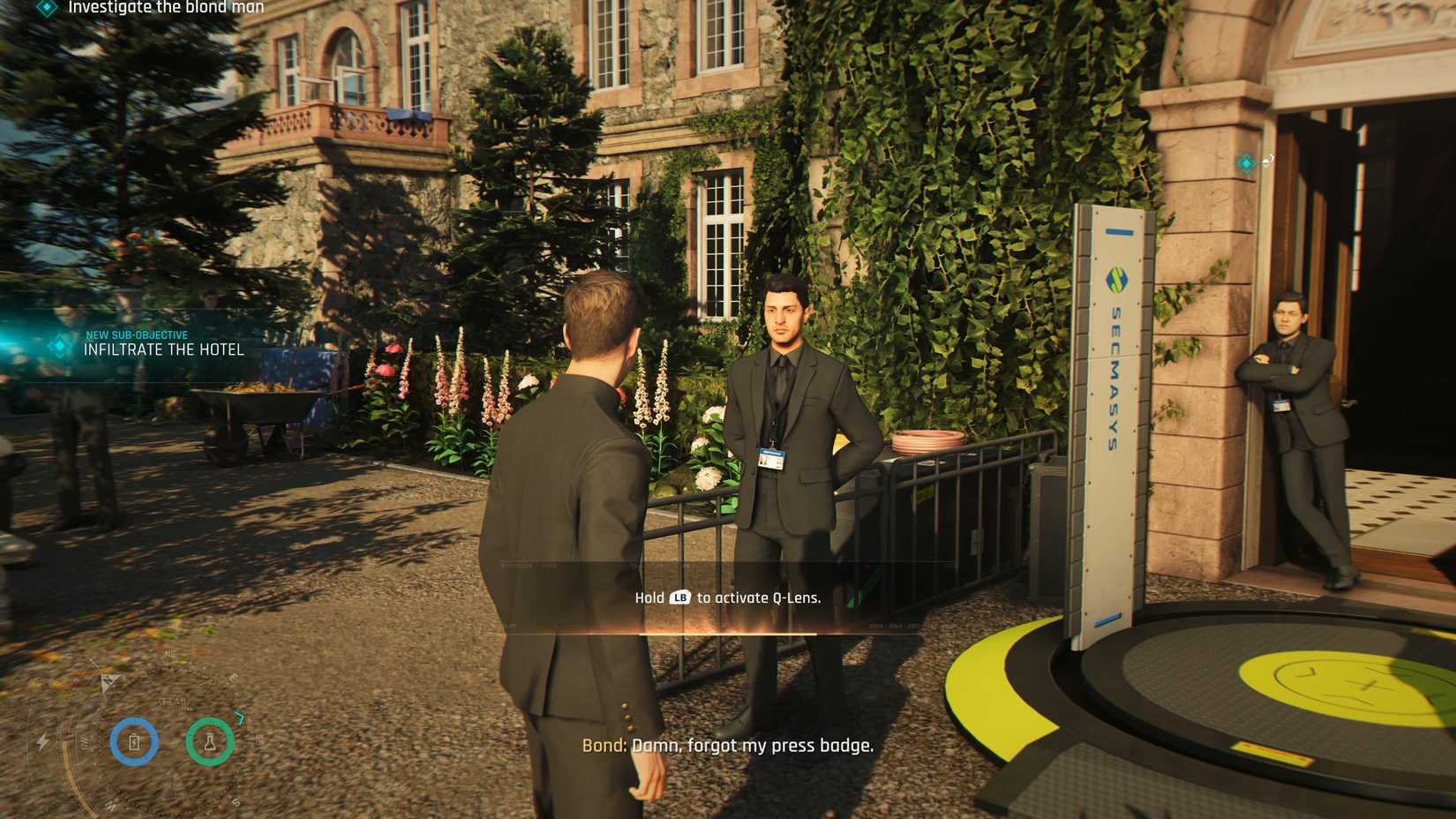 Stopped at Entrance Press Badge 007 First Light