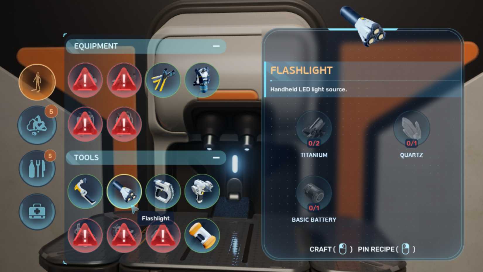 subnautica 2 flashlight craft