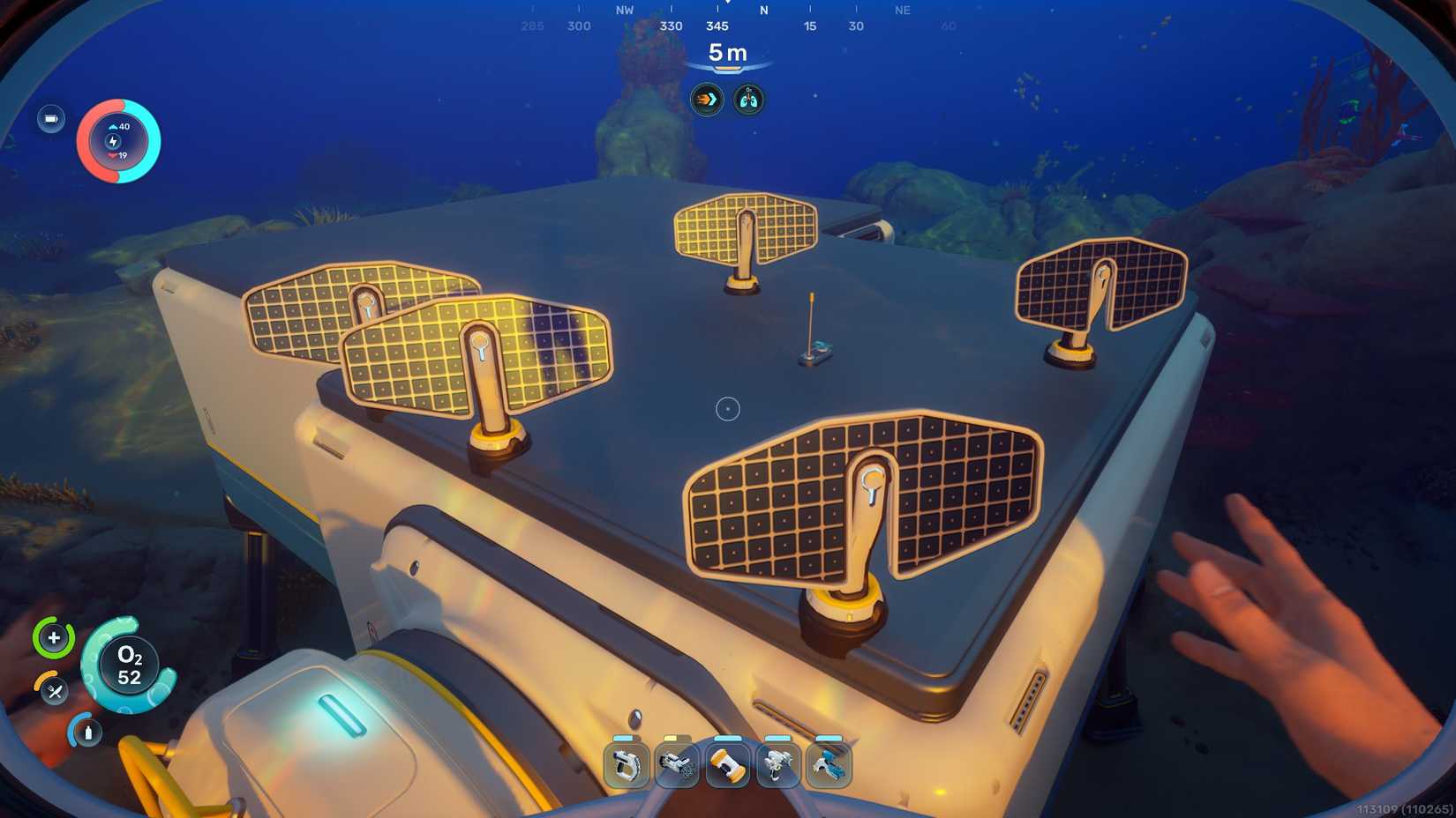 Solar Panels powering a player base in Subnautica 2