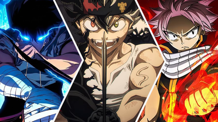 Sung Jinwoo in Solo Leveling, Asta in Black Clover and Natsu in Fairy Tail