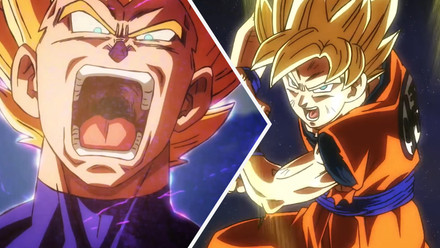 Super Saiyan 2 Vegeta and Super Saiyan Goku in Dragon Ball Super Beerus