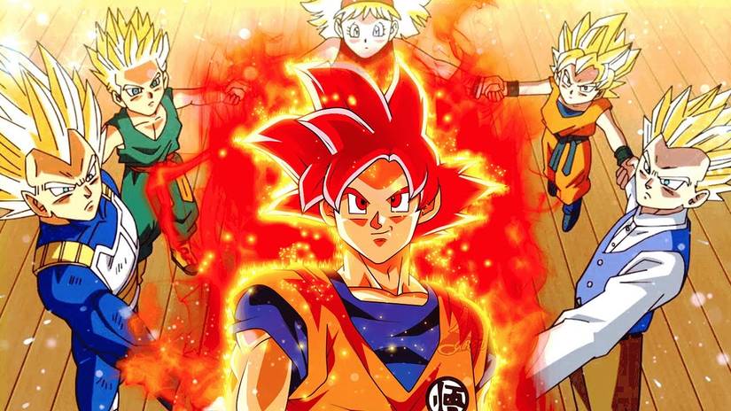 Super Saiyan God Goku using the God Ritual