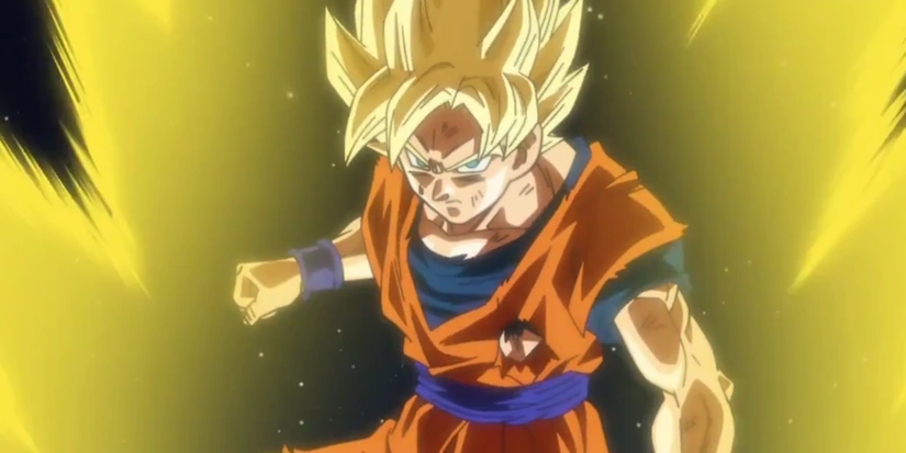 Super Saiyan Goku using God's Crimson Radiance